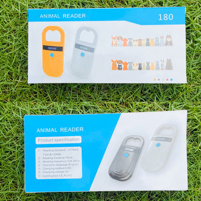 Microchip Reader 134.2kHz 125kHz Pet ID Reader Rechargeable Universal Microchip Scanner for Animals 128 Tags Information Storage, Support Reading FDX-B (ISO11784 / 11785) and EMID Microchips